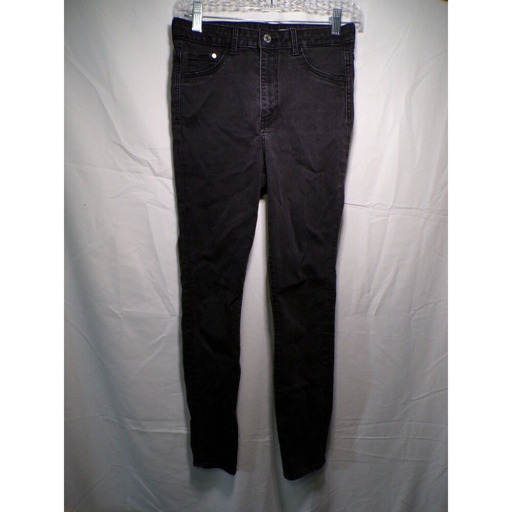 Women's High Rise Black Skinny Jeggings Stretch Denim Size 28x30
